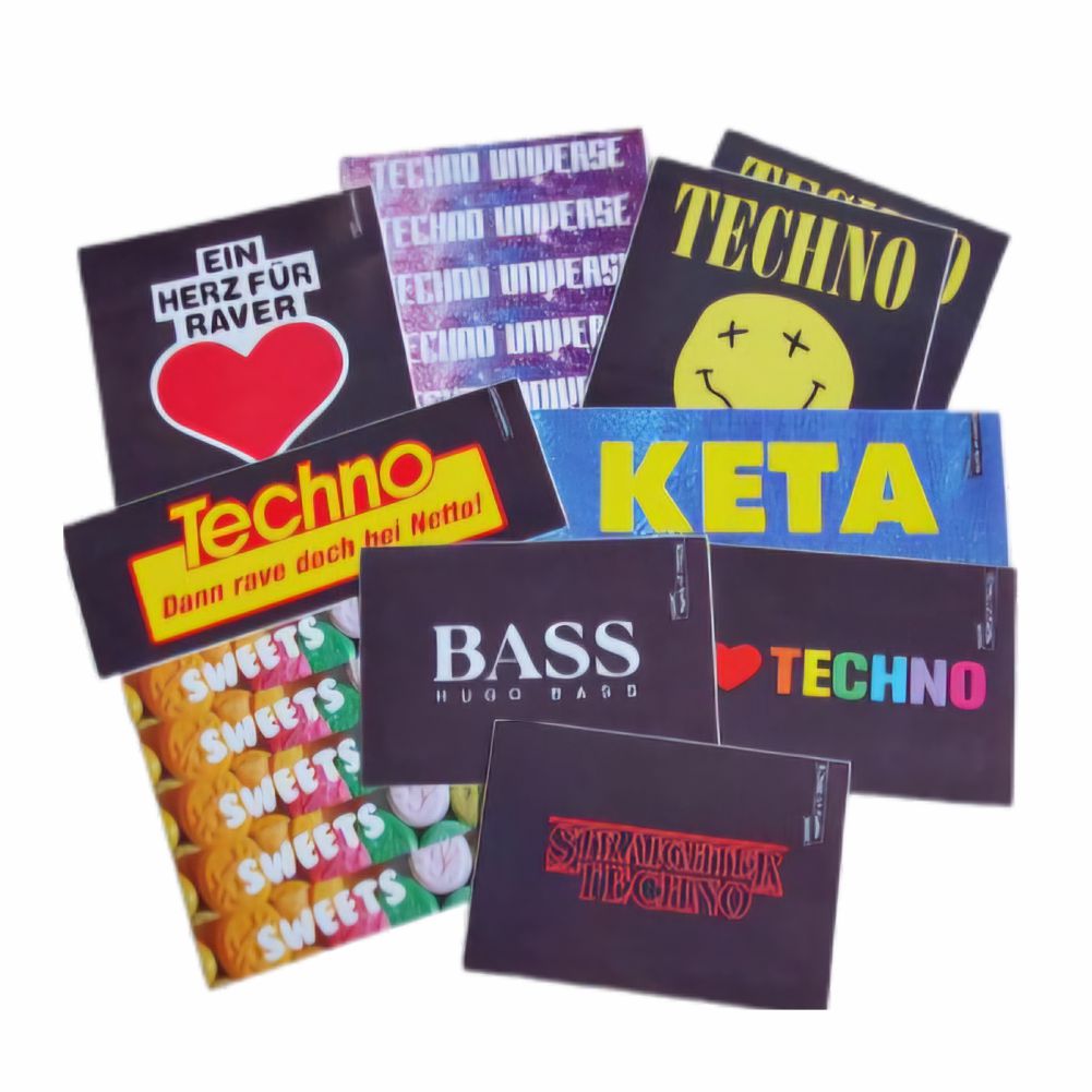 Techno Sticker - 10 Stück